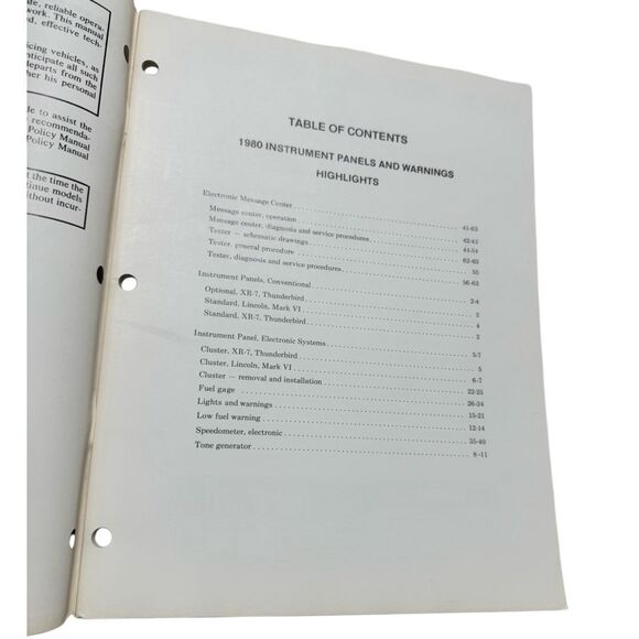 1980 Ford Instruments & Wiring Features Factory Shop Car Service Highlights - Picture 4 of 5